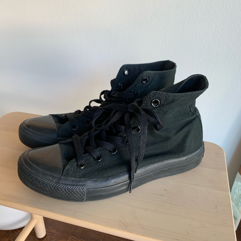 Black high top chuck taylor converse canvas